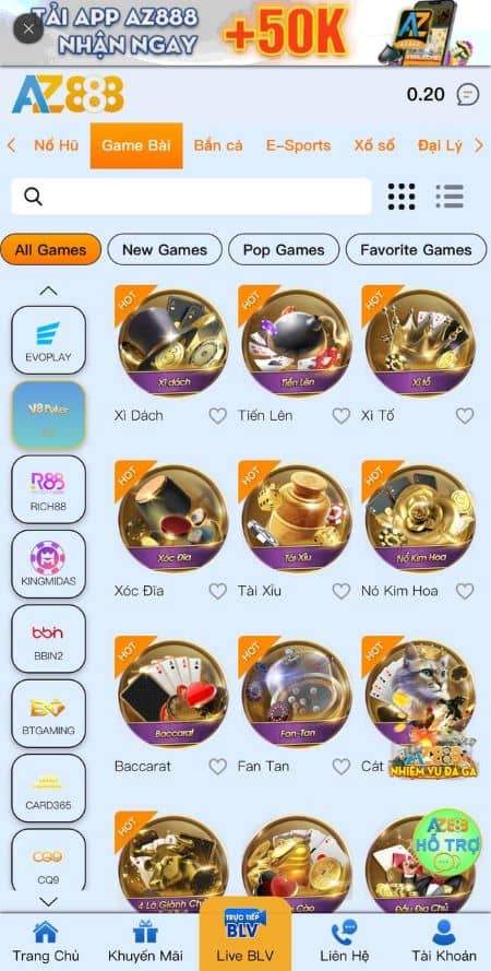 Chọn game bài sau đó chọn sảnh V8 poker Chọn game bài sau đó chọn sảnh V8 poker